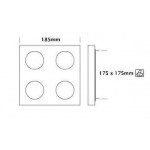 Foco basculante cuadrado empotrar Aluminio 4L, para Lámpara GU10/MR16, Wengué ó Texturizado